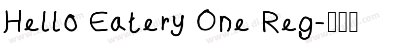 Hello Eatery One Reg字体转换
